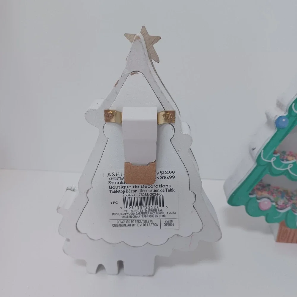 NEW Ashland Christmas Noel Sprinkle Shop‎ Set of 2 Tabletop Decor Trees